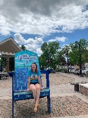Sarah Elizabeth Derry; big chair; Downtown South Main Street Canandaigua, NY