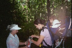 Ruth Bennett McDougal Dorrough; Katherine (Kat) McDougal Wheeler McCandless; Ellery Wheeler; hiking at Hi Tor
