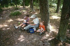 Ellery Wheeler; Katherine (Kat) McDougal Wheeler McCandless; Ruth Bennett McDougal Dorrough; Jacob Wheeler; at Hi Tor