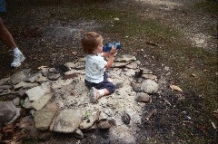 Ellery Wheeler; in the fire pit at Hi Tor