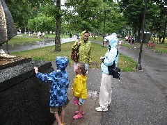 Jacob Grant Wheeler; Ellery Kate Wheeler; Katherine McDougal Wheeler McCandless; Ruth Bennett McDougal Dorrough; Niagara Falls (by Tesla statue)