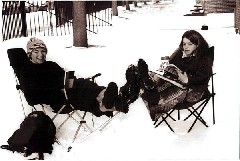 julia Welbourne; Hilary Welbourne; Friends snow