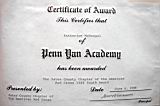 Katherine (Kat) McDougal Wheeler McCandless; awards; Certificate of award Yates County chapter of the American Red Cross
