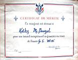 Katherine (Kat) McDougal Wheeler McCandless; awards Certificate of Merit French