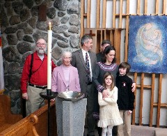 Dan Dorrough; Ruth Bennett McDougal Dorrough; Kurt McCandless; Katherine McDougal McCandless; Chris Wheeler; Ellery Kate Wheeler; Jacob Wheeler; Ellery s baptism