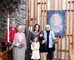 Dan Dorrough; Ruth Bennett McDougal Dorrough; Kurt McCandless; Katherine McDougal McCandless; Chris Wheeler; Ellery Kate Wheeler; Jacob Wheeler; Sonya; Ellery s baptism