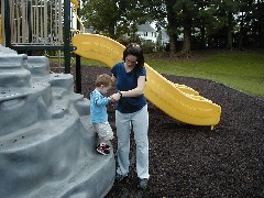 Kat McDougal; Jacob Wheeler; playground at Canandaigua Elementary School;
