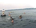 Kat McDougal; Ben Dorrough; lake; swimming