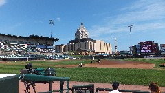 Red Wings Baseball Game Frontier Field Rochester; Kodak building