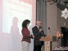 Karen Binghamton (Employee of the year 2006); Jon Runstrom; BCC Software Christmas Party 2006