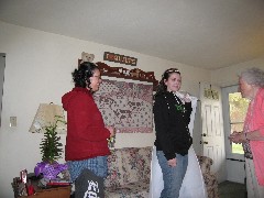 Andria; Amanda Clabaugh; Julia (Judy) Kish Dorrough; Amanda picking up her wedding dress