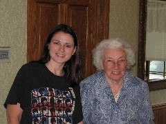 Amanda Clabaugh; Julia (Judy) Kish Dorrough; at the Der Dutchman restaurant for birthday party
