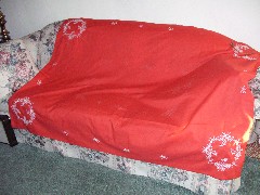 Tablecloth that mom (Julia (Judy) Kish Dorrough) is making for Norma Stout [Mom s Crafts]