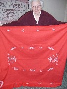 TableCloth that mom (Julia (Judy) Kish Dorrough) made for Norma Stout [Mom s Crafts]