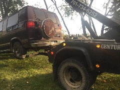 Dodge Van being towed; NCT; Coal Mine Lake, ND