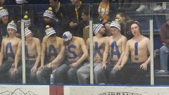 bare skin spectators; Arctic - Dene Winter Games; Ice Hockey