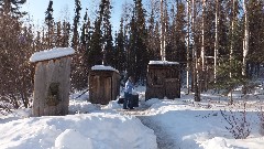 outhouses; Wildwood General Store; Elliot Highway; Fairbanks to Coldfoot AK