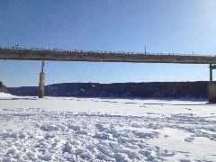 bridge; Yukon River Camp Alaska