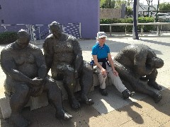 strange statues; Ruth Bennett McDougal Dorrough; East Main Street & South Center Street; Mesa, AZ