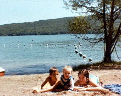 Andy McDougal; Ben Dorrough; Kat McDougal; Bristol Harbor beach