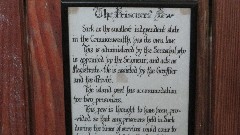 Channel Islands; Sark; Methodist Church
sign The Prisoner s Pew;