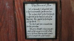 Channel Islands; Sark; Methodist Church
sign The Prisoner s Pew;