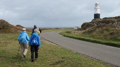 Jean Bub; Sue Paterson; Ruth Bennett McDougal Dorrough; Quesnard Lighthouse; St Anne; Guernsey; Channel Islands