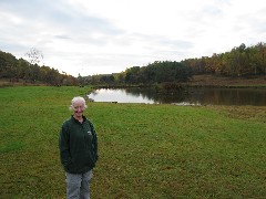 Ruth Bennett McDougal Dorrough; at the pond near Moose Lodge