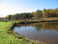 Ben Dorrough; Jacob Wheeler; at the pond near Moose Lodge