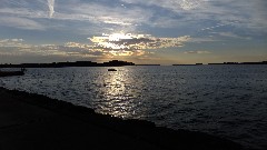 sunset; St Lawrence Seaway; Clayton, NY