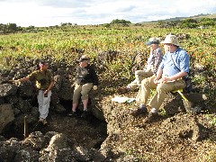 Gina; Sascha Lin; Ruth Bennett McDougal Dorrough; Dan Dorrough; at our cave entrance