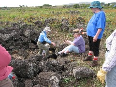 Marcia Blacklin; Sascha Lin; Joan Mulholland; Easter Island; Elder Hostel Service Work; Our Cave