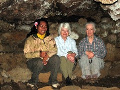 Gina; Marcia Blacklin; Ruth Bennett McDougal Dorrough; Easter Island; Elder Hostel Service Work; Our Cave