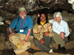 Dan Dorrough; Gina; Marcia Blacklin; Easter Island; Elder Hostel Service Work; Cave