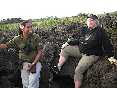 Gina; Sascha Lin; Easter Island; Elder Hostel Service Work; Cave