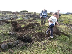 Ron Wise; Linda Jasper; Jane Luchsinger; Easter Island; Elder Hostel Service Work; Cave