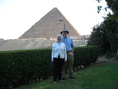 Trips; Egypt; Hotel Mena House; Dan Dorrough; Ruth Bennett McDougal Dorrough; pyramid