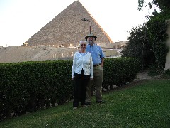 Trips; Egypt; Hotel Mena House; Dan Dorrough; Ruth Bennett McDougal Dorrough; pyramid