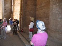 Alexandra Miller; Sharon Miller; Helen Moran; Patti Heien; Djenane Batanouni; Ruth Bennett McDougal Dorrough; Trips; Egypt; Edfu Temple Horus