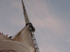 Trips; Egypt; Felluca Sail Boat Ride; boy climbing mast