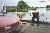 we cross the river on the ferry; Near Tiszovid Hungary where Julia Szechy grew up
