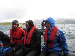 Gr�a M�sd�ttir; Karen Drucker; Ruth Bennett McDougal Dorrough; Zodiac Boat; Siglufjorour Iceland, IS