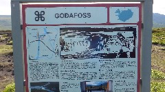 sign Godafoss Waterfall, Iceland, IS