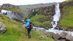 waterfalls; Ruth Bennett McDougal Dorrough; Seydisfjordur, Iceland, IS