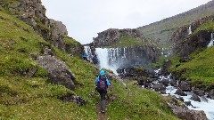 waterfall; Ruth Bennett McDougal Dorrough; Seydisfjordur, Iceland, IS