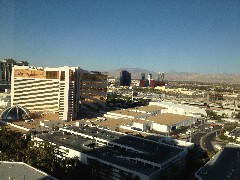Mirage Hotel taken from Treasure Island Hotel Las Vegas Nevada