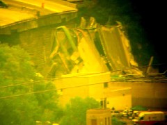 Site of the bridge collapse; Minneapolis Minnesota