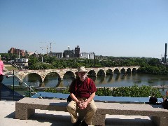 Dan Dorrough; Minneapolis Minnesota; Endless Bridge of the Guthie building; Stone Arch bridge in the background