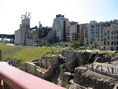 archeological dig near the Stone Arch bridge Minneapolis Minnesota