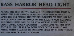 Bass Harbor Head Light sign; Acadia